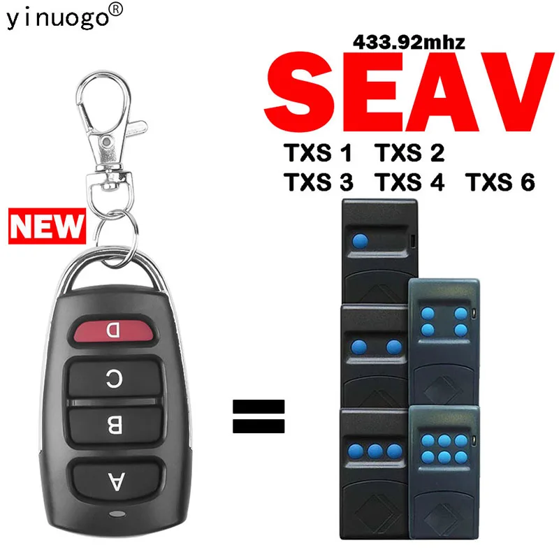 

SEAV TXS1TXS2 TXS3 TXS4 TXS6 Контроллер дистанционного управления гаражной дверью 433,92 МГц с фиксированным кодом Клон ручной передатчик Копия