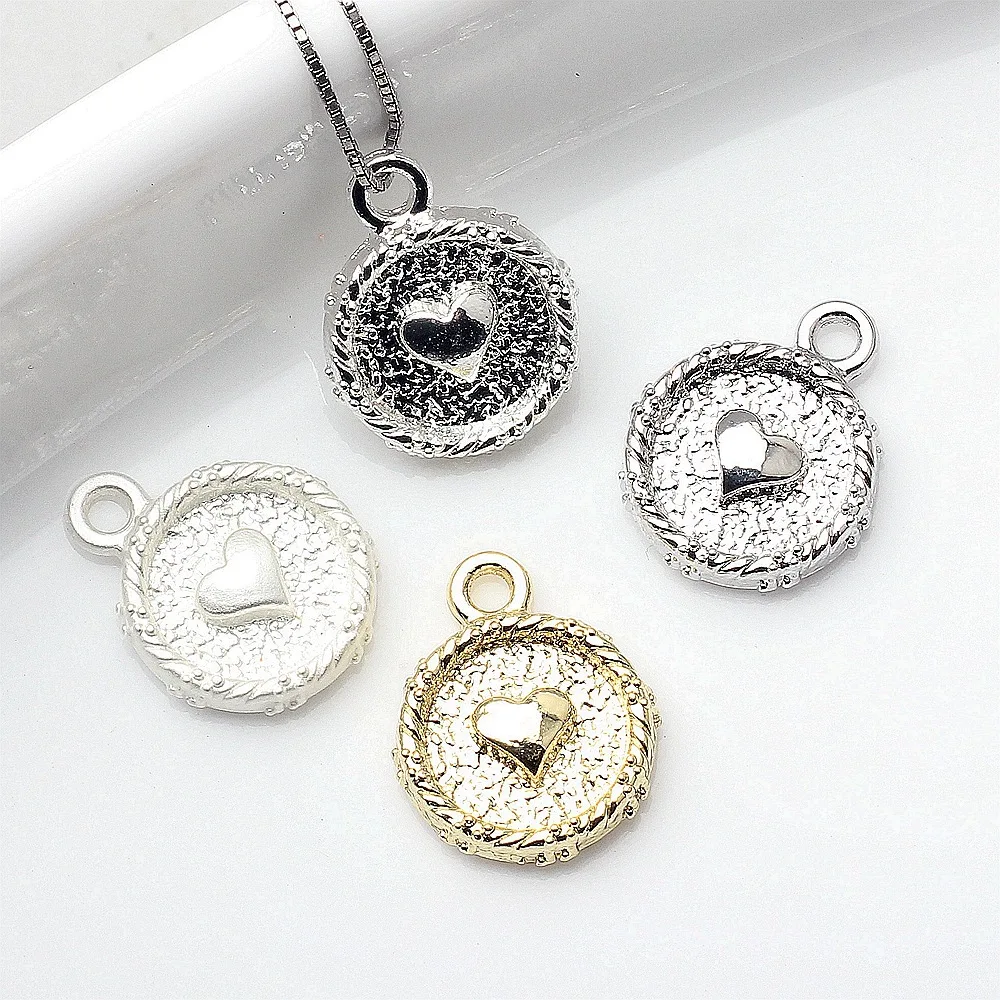 10 шт., подвеска-сердце в форме монеты