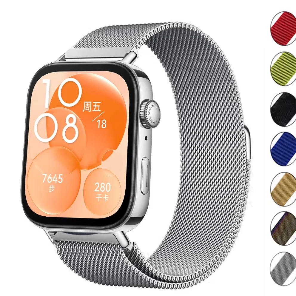 Milanese Loop Band for Huawei watch fit 3 Strap Replacement Smart watch Magnetic Wristband Bracelet huawei watch fit3 correa