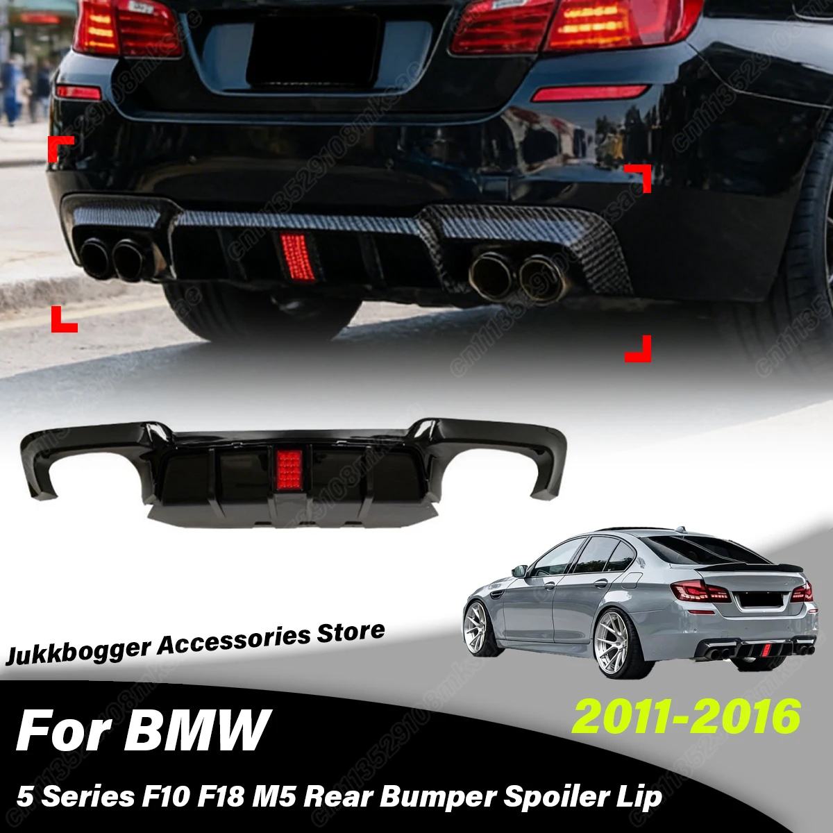 

For BMW 5 Series F10 F18 M5 2011 2012 2013 2014 2015 2016 Automobile Rear Bumper Spoiler Lip Diffuser Decoration Accessories Kit
