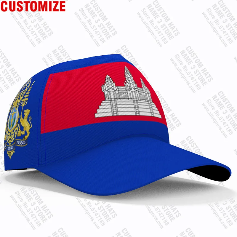 Cambodia Baseball Cap Custom Name Number Team Logo Kh Hats Khm Country Travel Khmer Cambodian Kingdom Nation Flag Photo Headgear