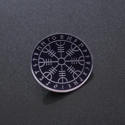 Viking Health Runes Enamel Brooch Lapel Pin Norse Protection Compass Badge Journey to Valhalla!Women Men Fashion Jewelry