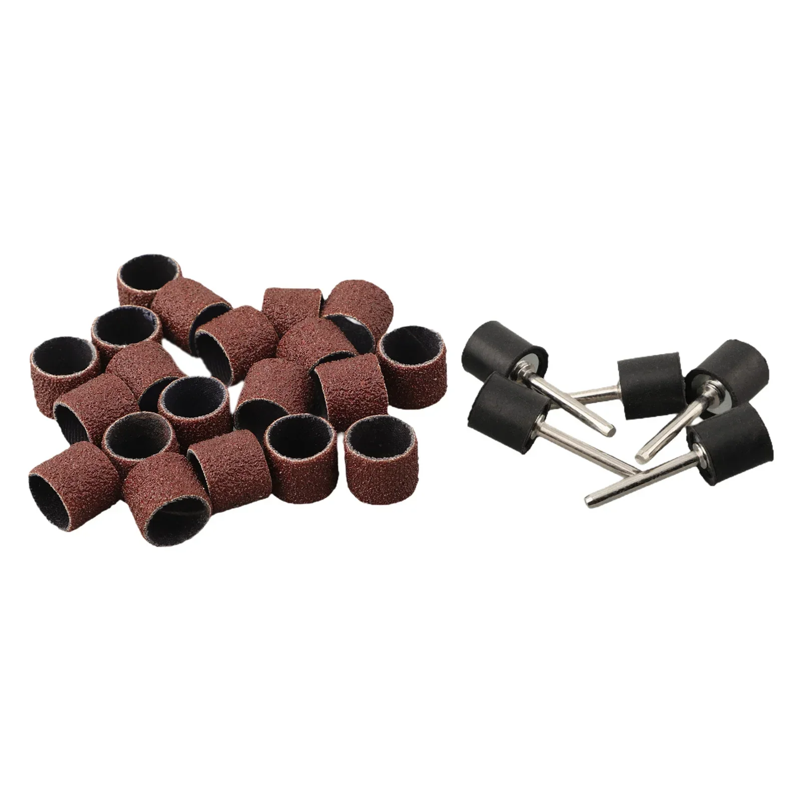 금속 목재 조각용 샌딩 드럼 링, 막대 연마 로터리 그라인딩 헤드, 40-320 #, 네일 폴리싱 그라인딩, 25 개/세트