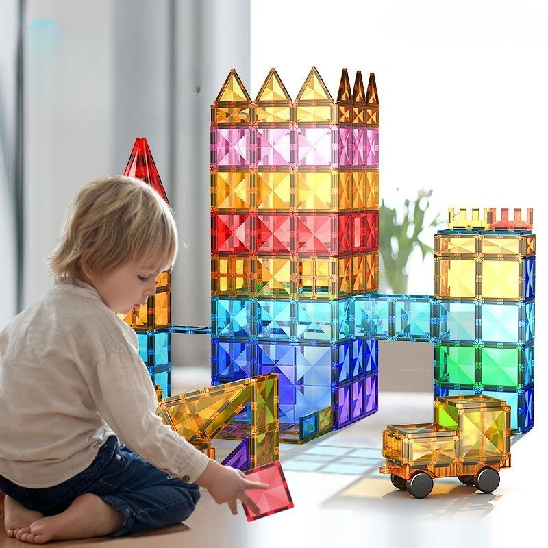 

Drill surface colored window magnetic sheet replenishment building block square assembly boys and girls magnetic