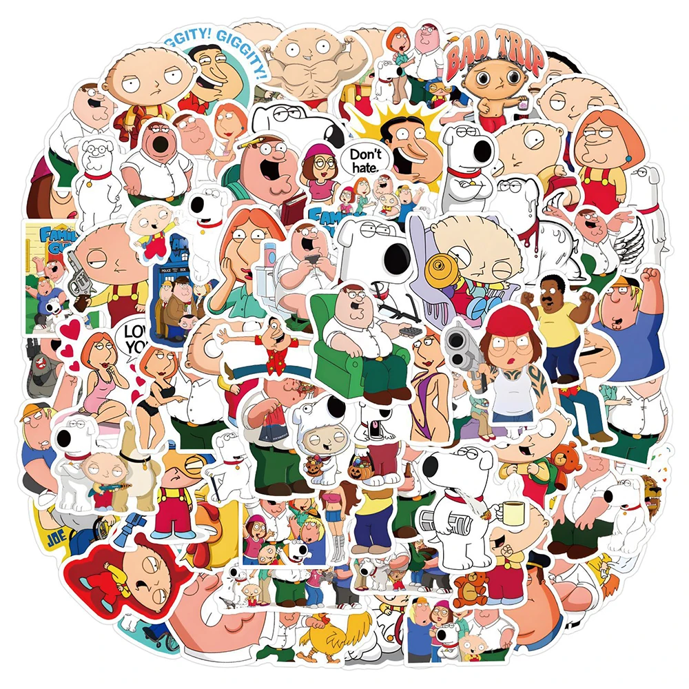 

10/30/55/110pcs Classic Funny Anime Family Guy Stickers Cute Cartoon Graffiti Sticker Phone Diary Luggage Kawaii Kid Decals Toy