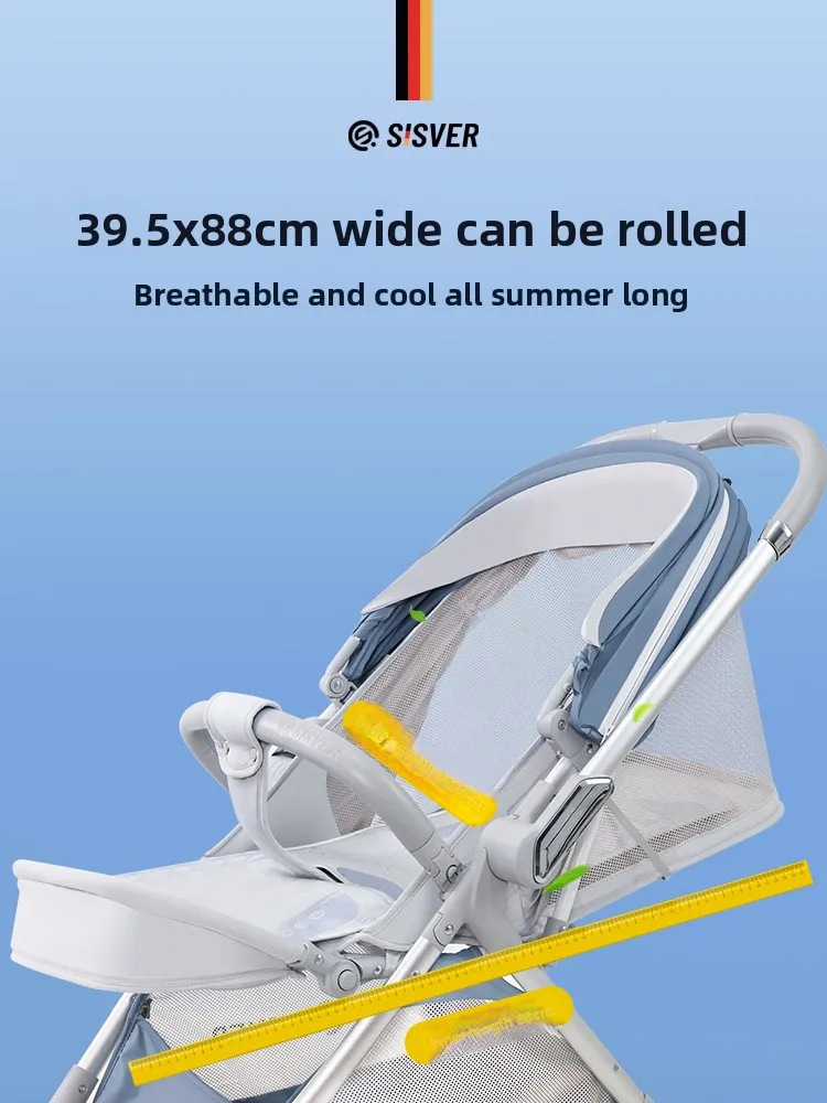 2 baby parm bisa duduk dan berbaring bayi baru lahir 0-8 tahun bayi high view double anak Mutiple Stroller