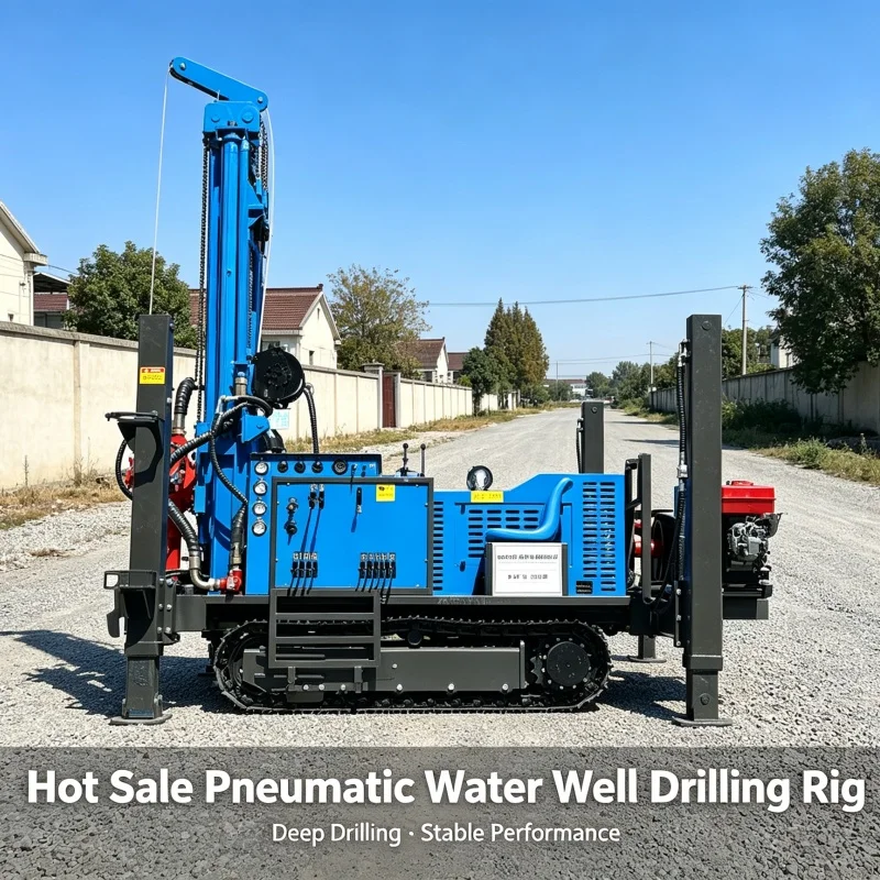 Customized Crawler Pneumatic Water‑air Dual‑purpose Drilling Rig, Full‑hydraulic Driven Farmland Water‑supply Well Drilling Rig