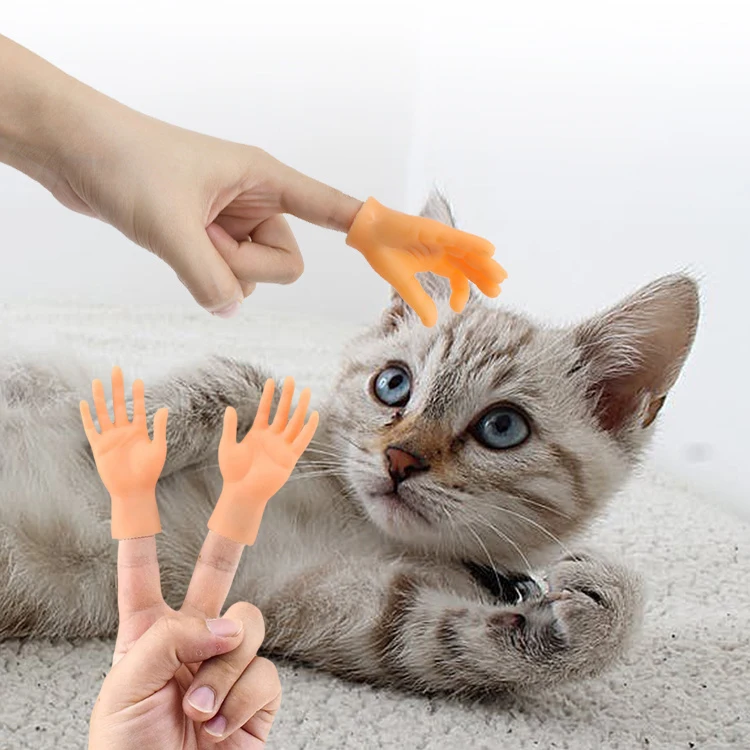 Haustier Interaktive Lustige Geste Spielzeug Mini Multi Stil Katze Necken Kunststoff Streich Finger Menschliche Gefälschte Handschuhe Haustier Spielzeug Liefert