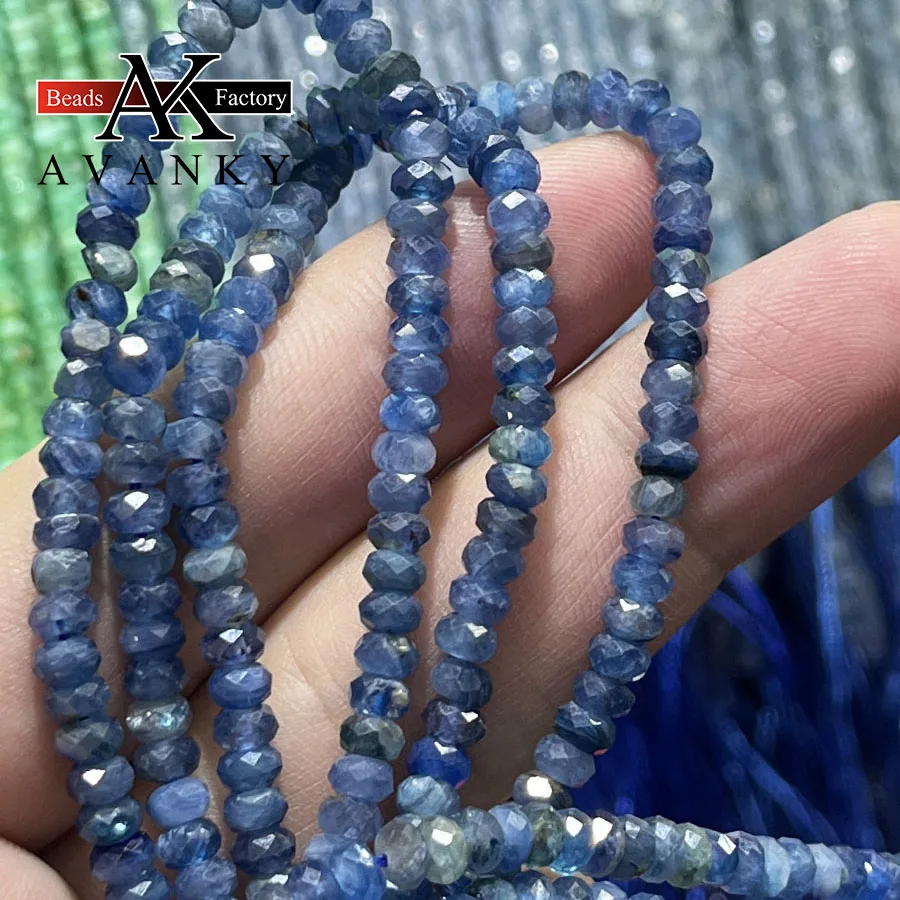 Natural Crystal kyanite Disc Bead Small Section Stone Loose Beads for Jewelry Making DIY Manual Necklace Bracelet 15\'\'2x4mm