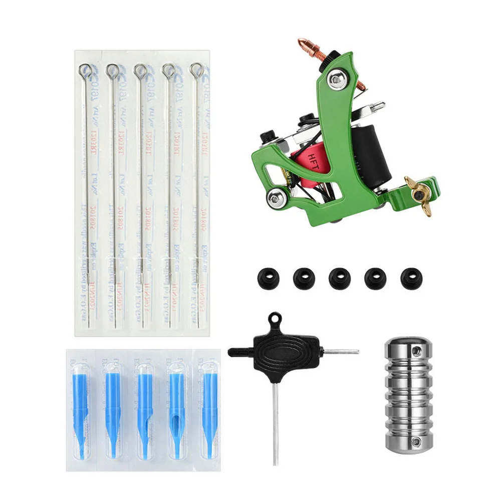 

Набор катушек, профессиональная медная машина, 3rl, иглы, крышка иглы, ручка, шестигранный ключ, набор татуировок