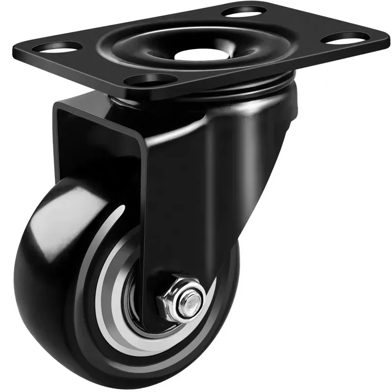 1PCS Furniture Caster 1.5/2/2.5/3/4/5 Inches Soft Polyurethane Universal Wheel Swivel Caster Roller Wheel For Platform Trolley