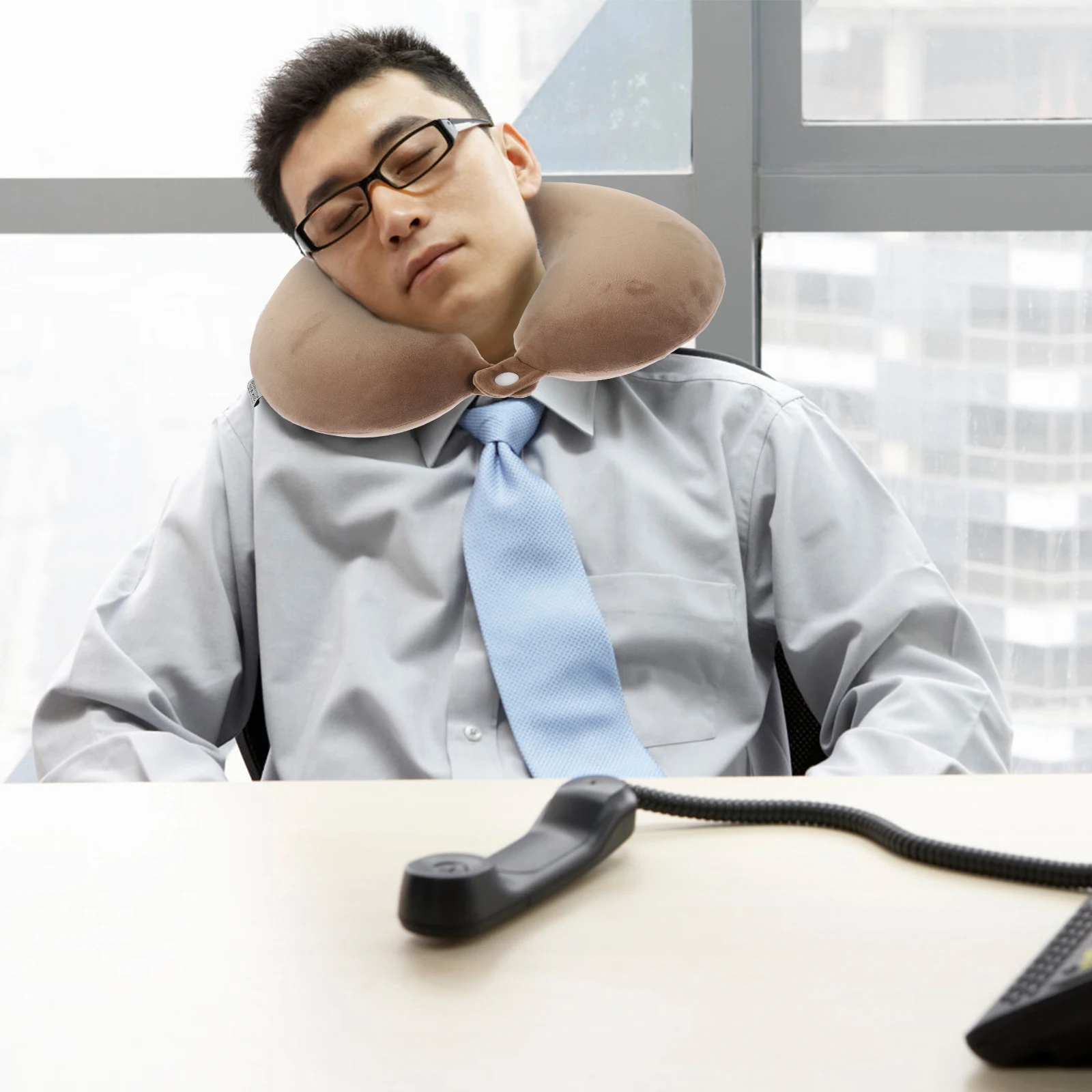 

Memory Foam Neck Pillow U Shape Travel Support Softer Airplane Cervical Pillow Adjustable Buckle Humanized Ergonomic Design