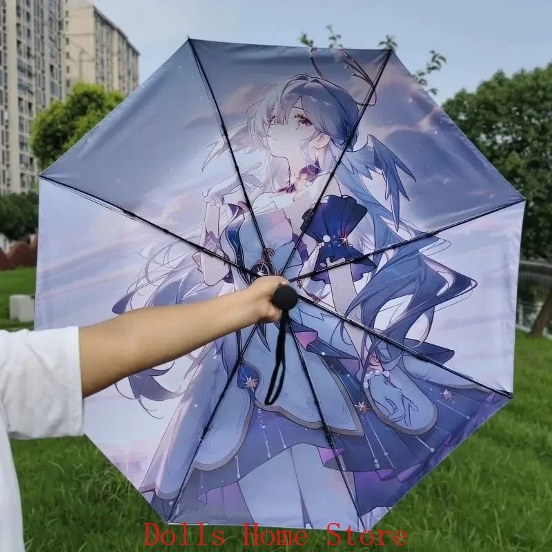 

Косплей аниме Honkai: Star Rail Robin уличный солнцезащитный зонтик складной дождевик солнечный дождь виниловый зонт двойного назначения подарок на Хэллоуин
