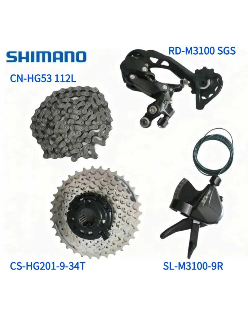 AliExpress Shimano SHIMANO Alivio M3100 1x9 speed SL RD SGS CS-HG400/HG200/HG201 Cassette 11-32T/34T CN HG53 chain REAR Derailleur MTB accesorios