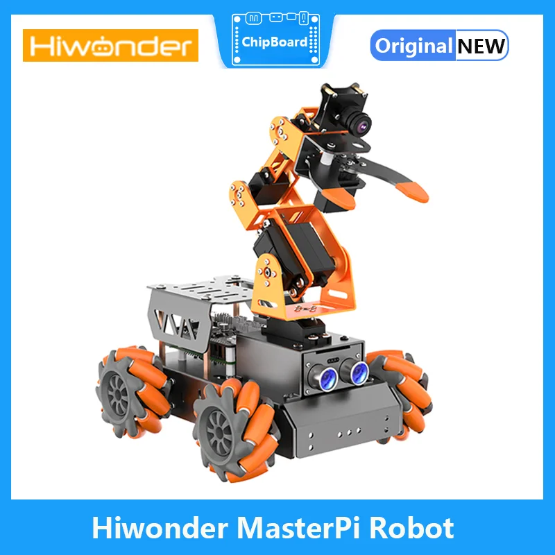 

Hiwonder MasterPi AI Vision Robot Arm with Mecanum Wheels Car Powered By Raspberry Pi Open Source Robot Car