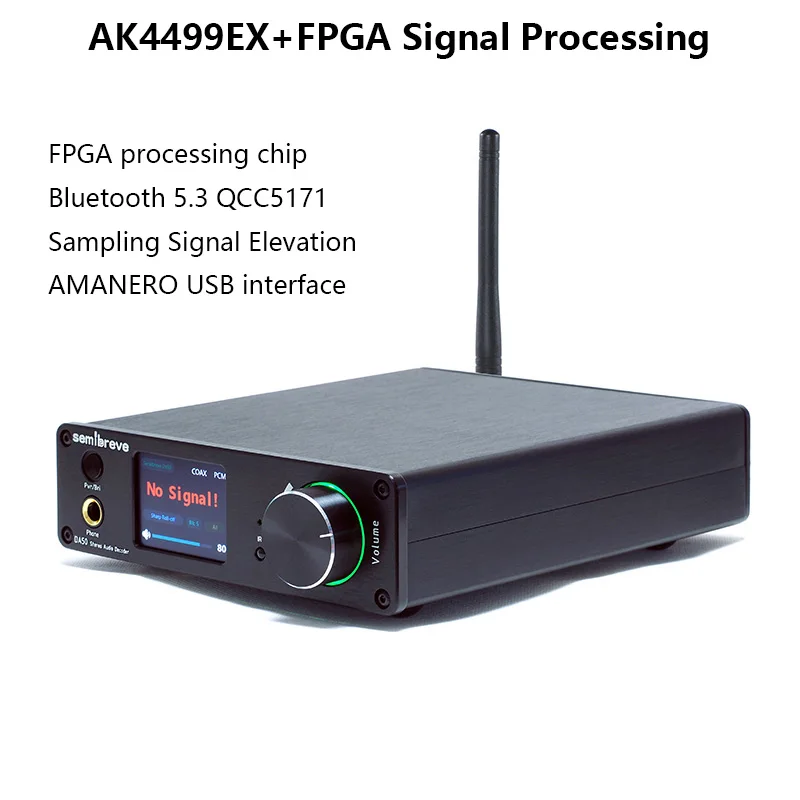 

HIFI Audio Decoder AKM4499EX AK4191EQ DAC DSD512 32BIT 768KHz Lossless Decoder QCC5171 Bluetooth 5.3 AS318B Femtosecond Crystal