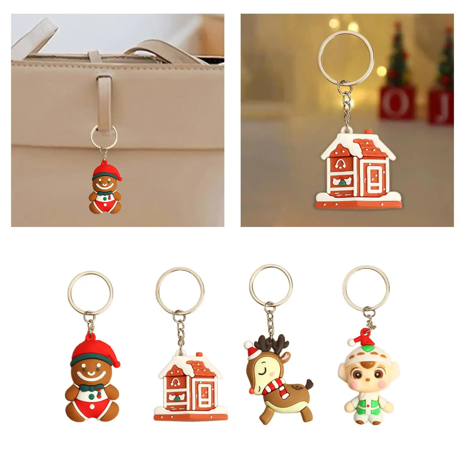 Christmas Keychain Ornament Figure Pendant Party Favor Christmas Gift Wallet Decoration Xmas Key Chain Keyring Xmas Festival image 3