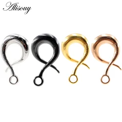 Alisouy 2pcs DIY Carving Steel Ear Weight Curved Hook Dangle Ear Plug Tunnels Expander Stretchers Earring Piercing Body Jewelry