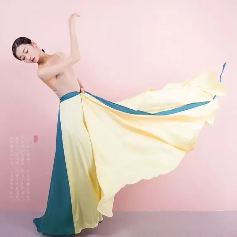 

720 degree classical dance long gauze skirt national dance costume examination Korean legant training clothes square dance
