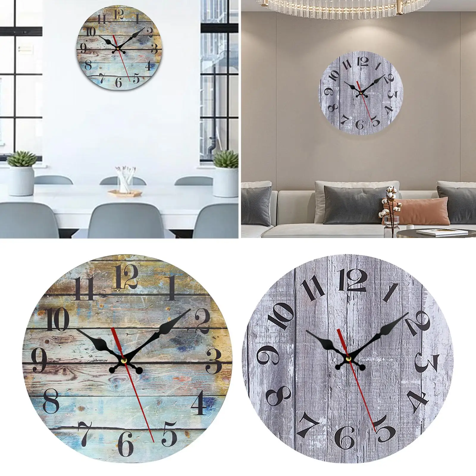 25cm Wand Horloges Tikkende Stille Decoratieve Rustieke Opknoping