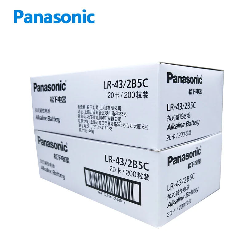 Panasonic-Batería de botón LR43 de 1,5 V para relojes electrónicos, juguetes, controles remotos, calculadora científica, termómetros Casio, 10 Uds.