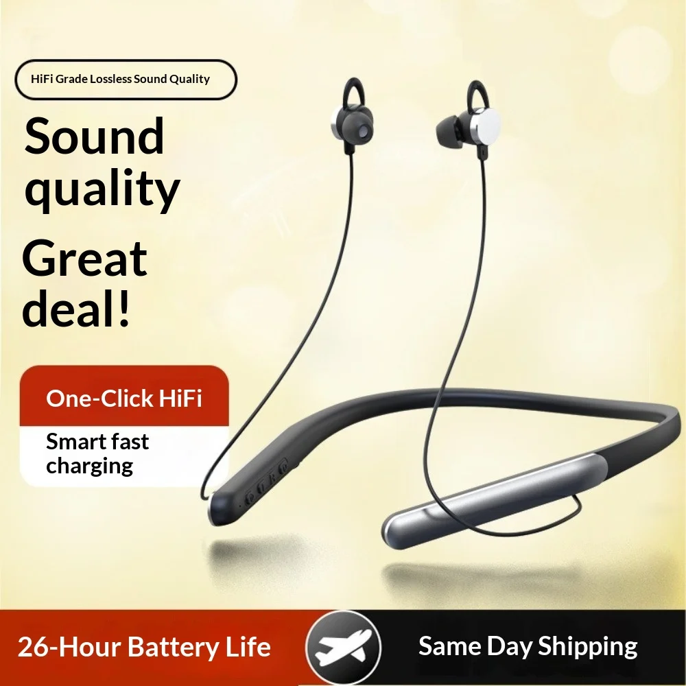 High Appearance Value Neck-hung Wireless Earphones 2025 New Version Noise Cancellation High-Definition HIFI Sound Quality Busine