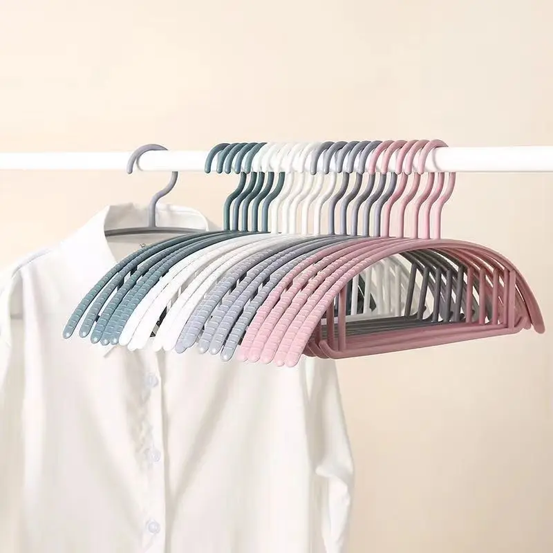 

10Pcs Non-Slip Clothes Hanger Household Arc Design Plastic Semi-circular Hangers Seamless Hanging Organizer Drying Racks