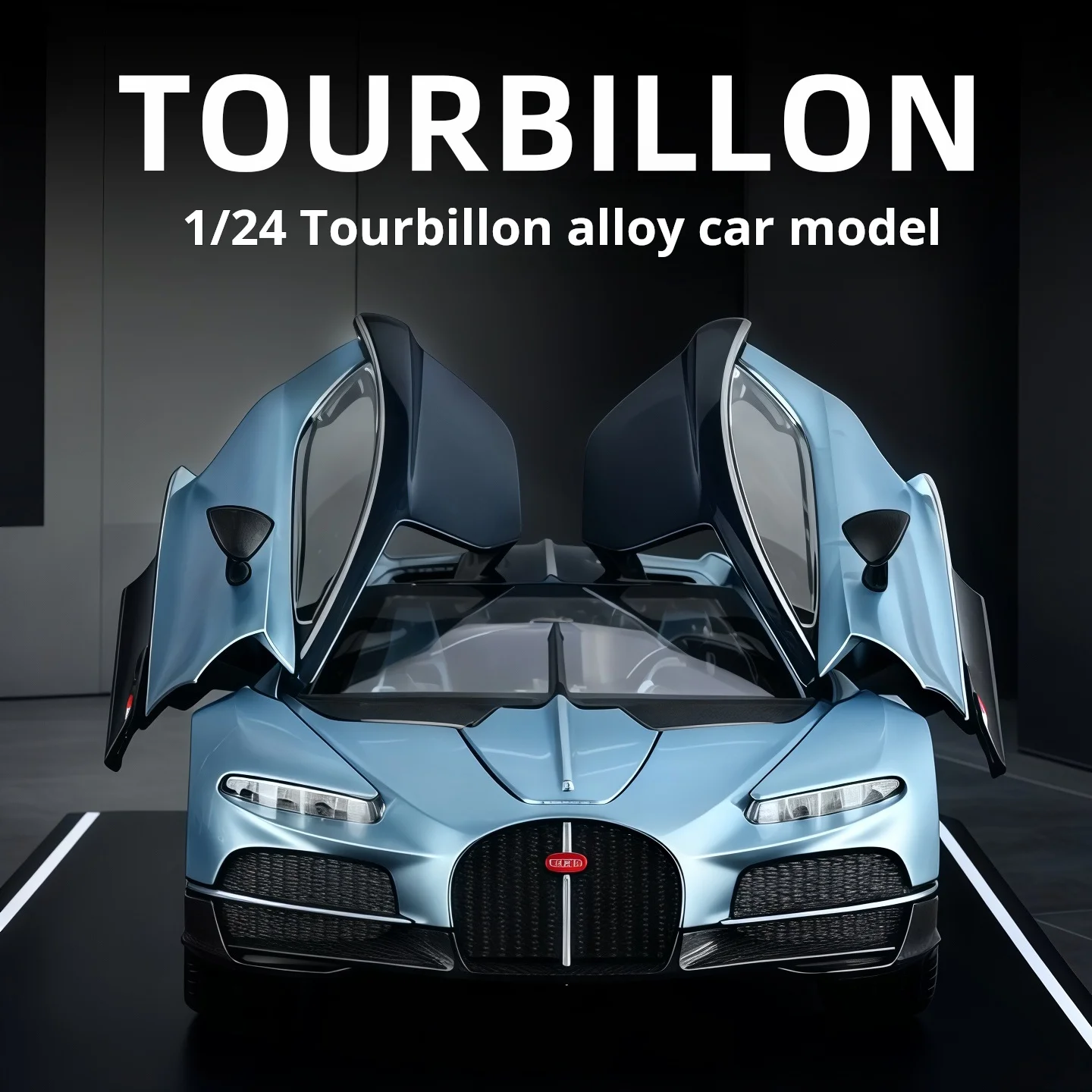 Scala 1:24 Simulazione Bugatti tourbillon Pressofuso in lega Modello di auto d'epoca Suono Luce Tirare indietro ragazzi giocattolo Regalo per bambini