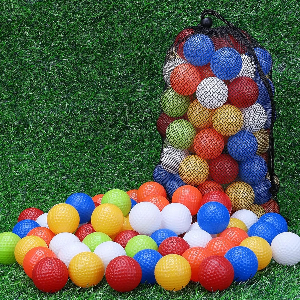 30 Pack Practice Golf Balls,41mm Plastic Golf Training Balls with a Drawstring Bag Sports Limited Flight for Backyard Home