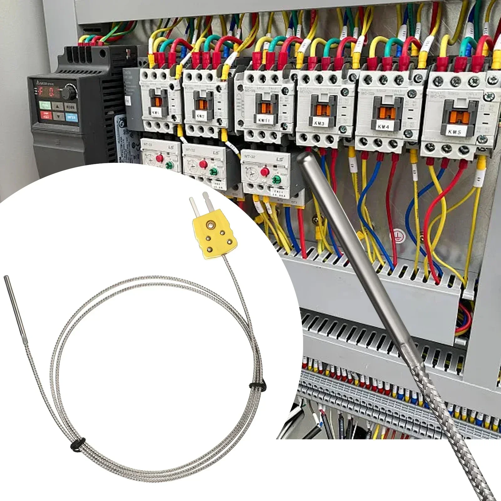 Type K Thermocouple Probe Sensors  Accurate Temperature Readings  Fiberglass Construction  Universal Compatibility