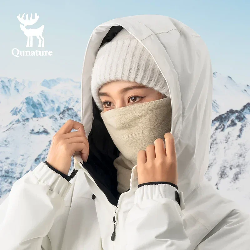 Qunature Thermal Face Cover Balaclava Winter Warmer Fleece Headband Skin-friendly Ski Tube Scarf Snowboard Half Face Mask