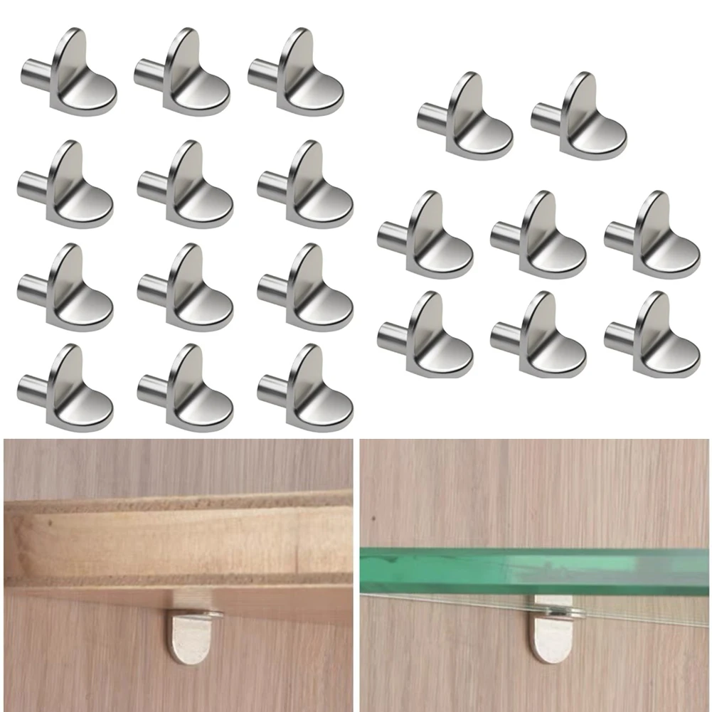 20pcs Shelf Support Studs Pegs Pins Plugs 5mm L-Shaped Cabinet Seperator Fixed Wooden Glass Layer Board Furniture Bracket Holder