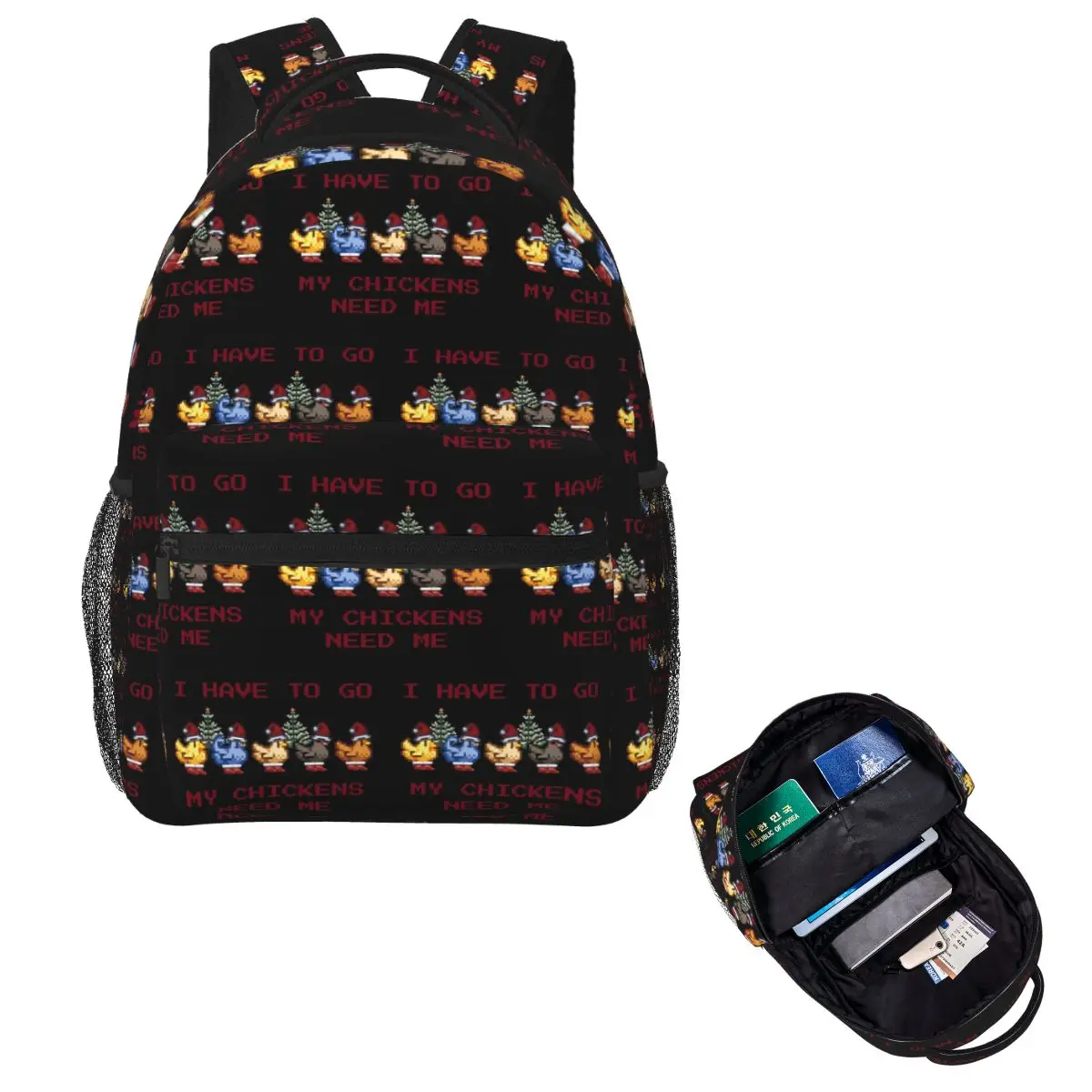 

Gamer Stardew Valley Chickens Student Backpack School Bag Hiking Travel Daypack for Boys Girls Fashion Bookbag Shoulder Bags
