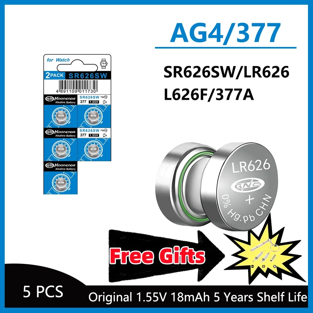 5-50 Stuks Hoge Capaciteit SR626SW AG4 Alkaline Batterij LR626 377A V377 1.5V Horloge Knoopcel Batterijen voor Mini Zaklamp speelgoed
