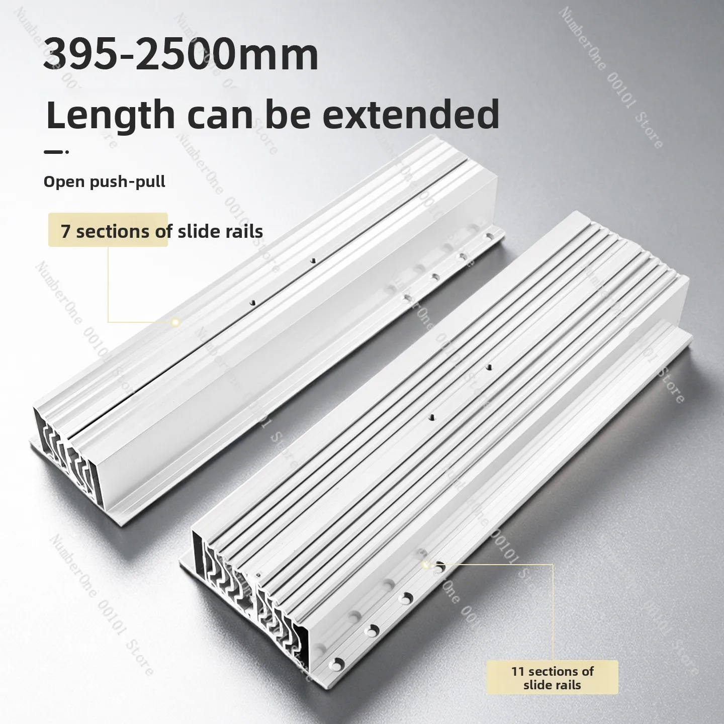 Invisible dining table telescopic guide rail aluminum alloy multi-functional folding extended push-pull guide rail dining table