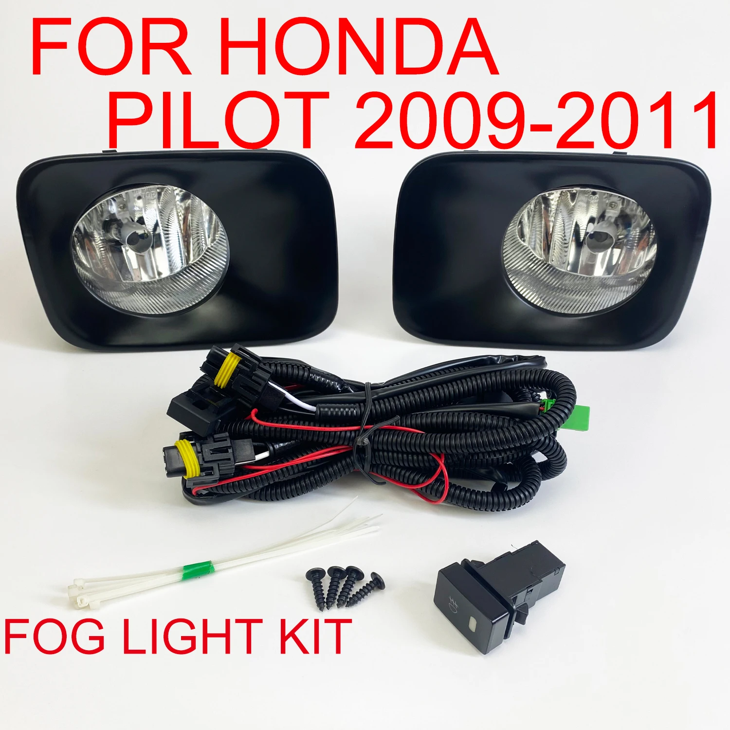 

Bumper Fog Light Kit For Honda Pilot 2009 2010 2011 2012 2013 2014 2015 Full Set With H11 Bulb Switch Wire Harness Bezel