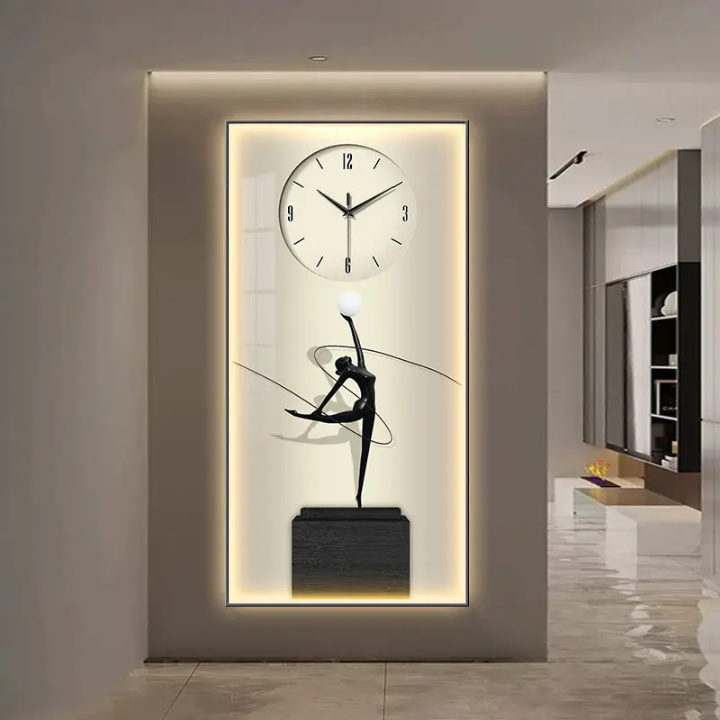 

Minimalist Nordic LED Wall Clocks Luxury Big Size Modern Creative Mute Wall Watch Restaurant Clocks Corridor Murale Lamp Decor