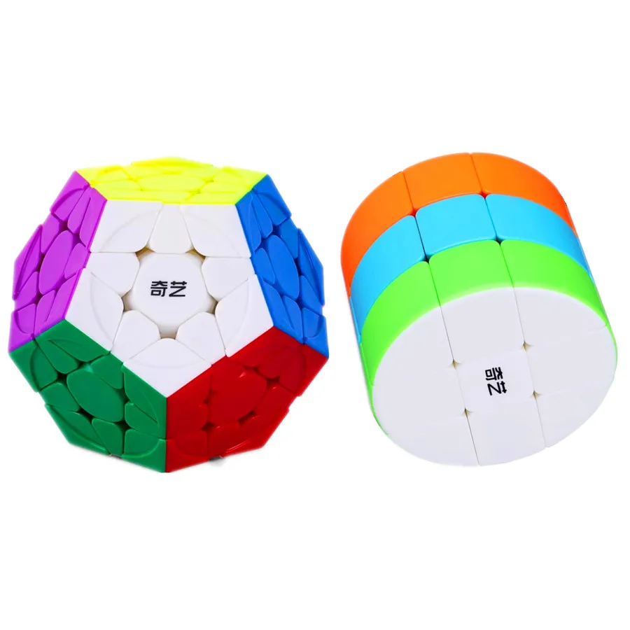 ステッカーレススピードマジックキューブ 2x2 3x3 4x4 5x5 QiYi プロフェッショナルパズルマジックキューブピラミッド Megaminx メープルリーフ知育玩具