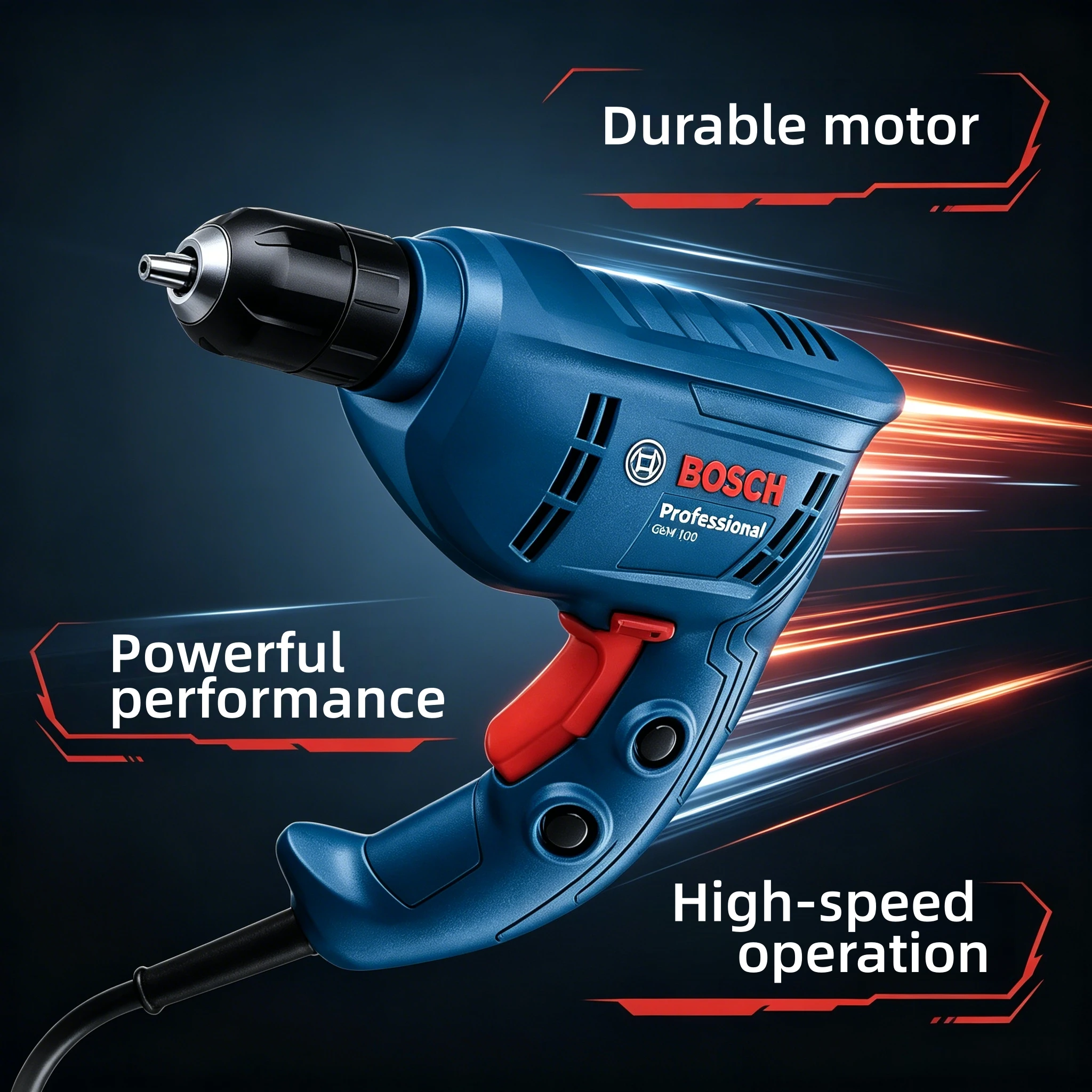 

New Bosch GBM 400 Drill, High-Torque Motor, Compact Build for Tight Spaces & Precise Control in Light Professional Jobs