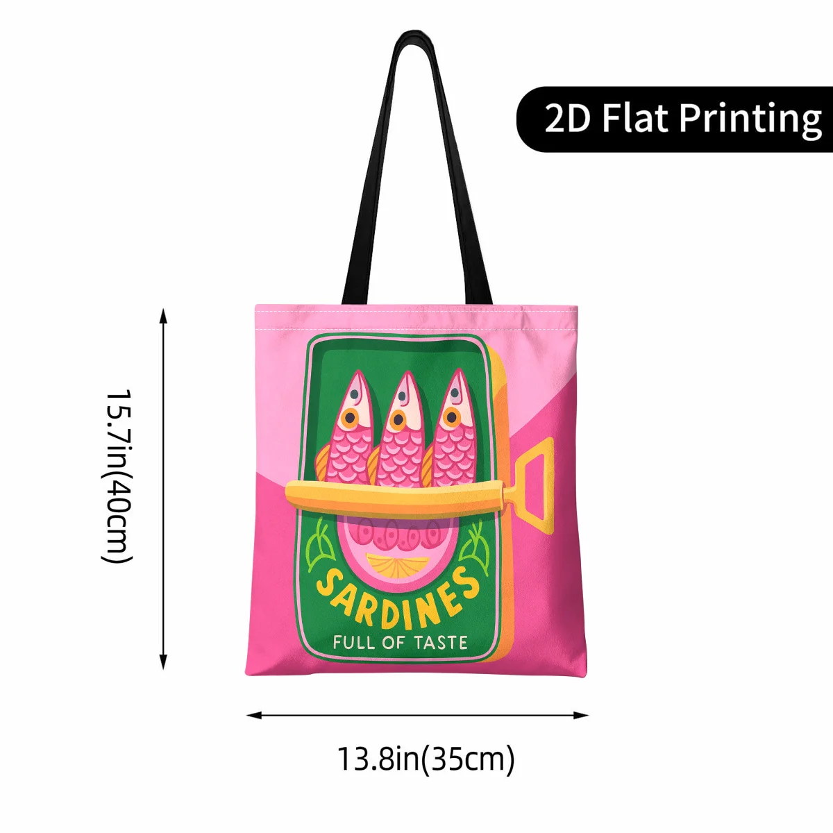Sardines Can Print Tote Bag Retro Sardine Can Design Handbag Suitable for Office Commute Travel Casual Bag for Shopping Bag