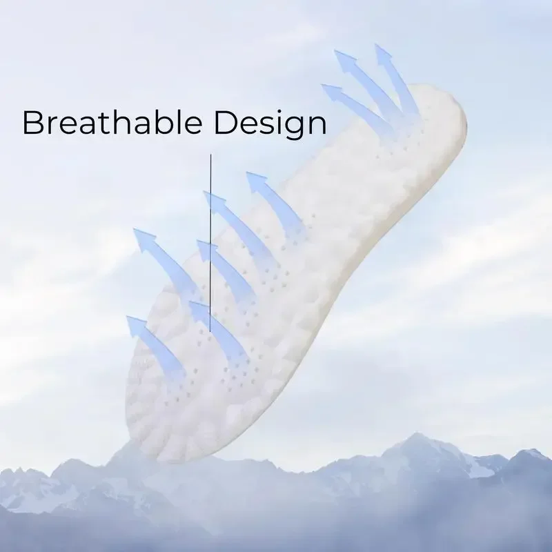 توفير تعب القدم! نعال داخلية 4D Air Cloud Tech، راحة فائقة النعومة + تدليك بالضغط الإبري، دعم القدم طوال اليوم ~