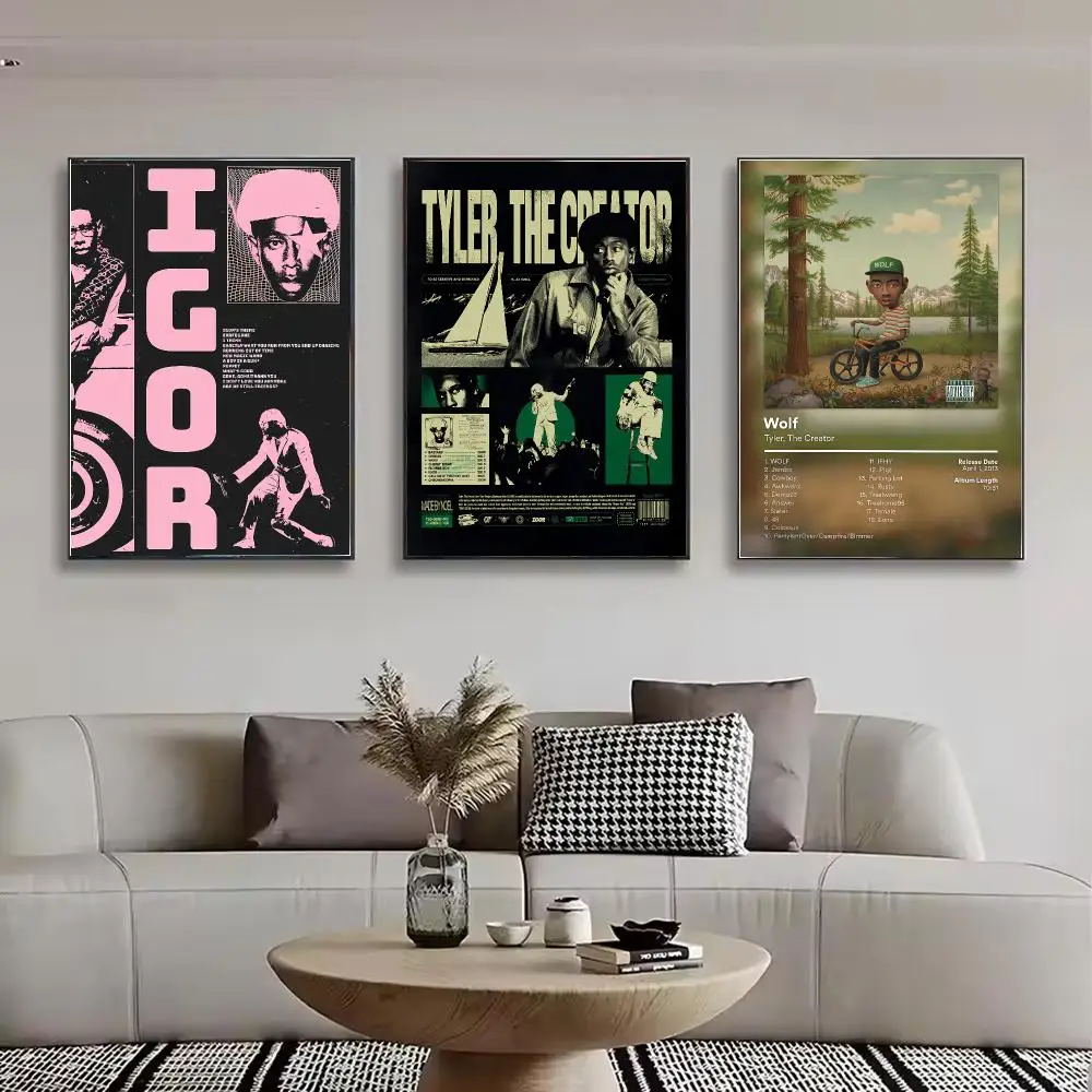 Singer Tyler, The Creator Album Painting Calligraphy Canvas Poster Wall Art for Bedroom Living Room Home Decor Gift