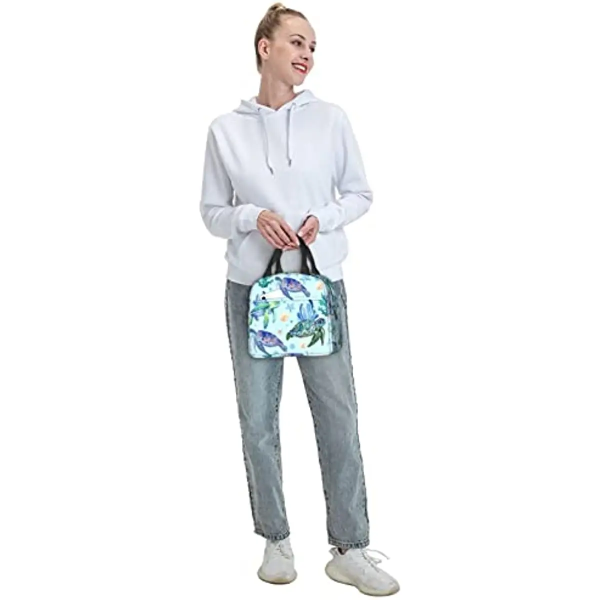 Sea Turtle Portable Tote Lunch Bags isolato Lunch Box Cooler Lunch Bag per Picnic canottaggio Beach Fishing Work for Women Men