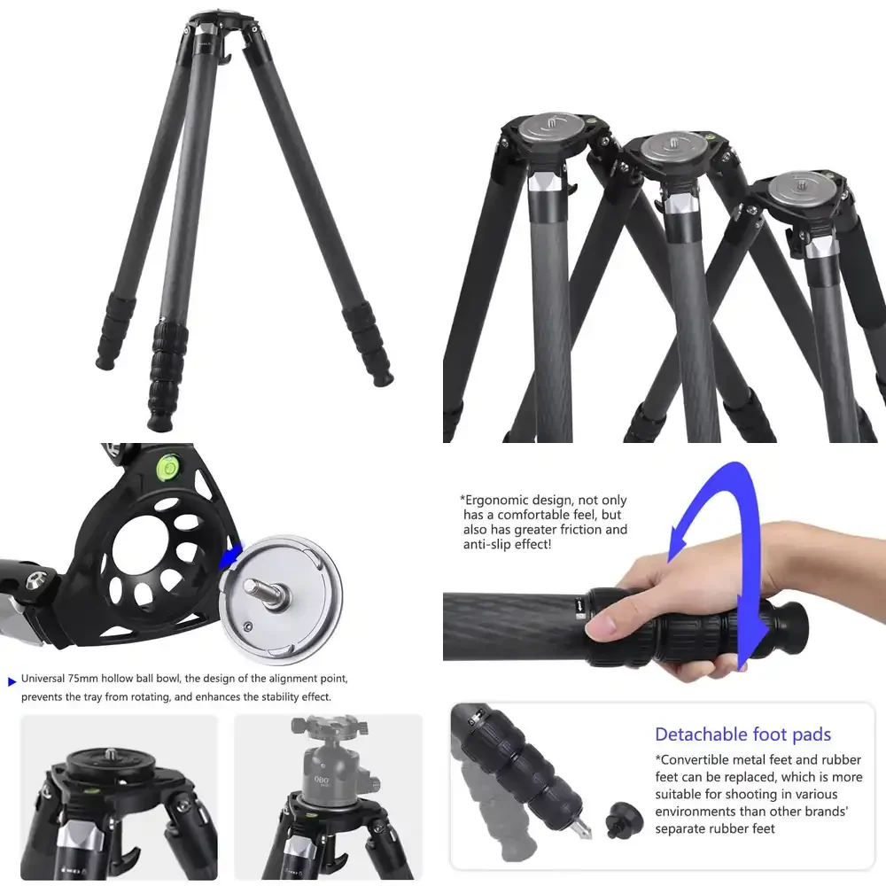 

Professional Carbon Fiber Tripod Photography Flexible Camera Tripod for Video Camera Carbon Fiber Tripod Heavy