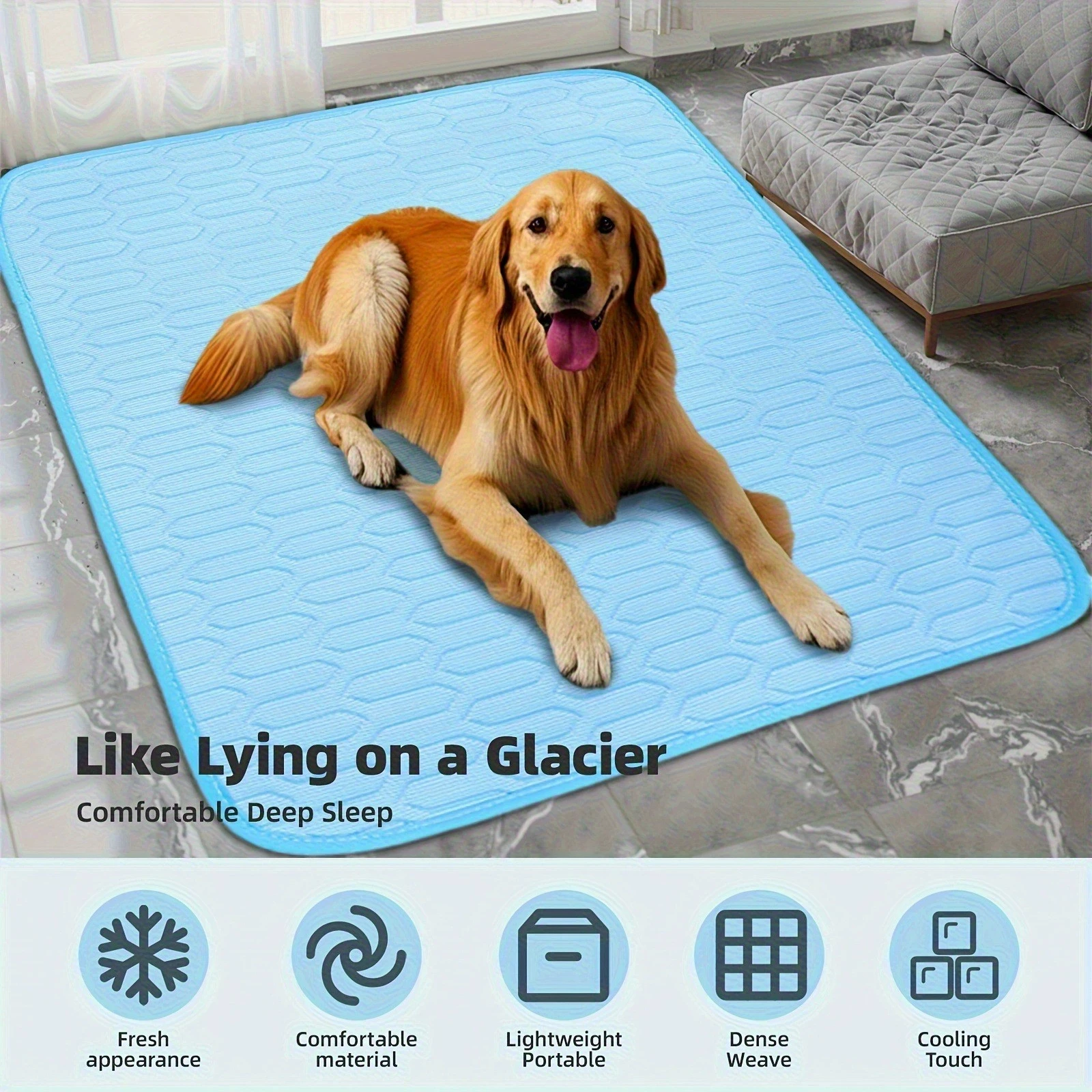 Pet Summer Ice Silk Pad for Cooling Sleep Surface Cat And Dog Soft Comfortable Non-Slip Mat Breathable