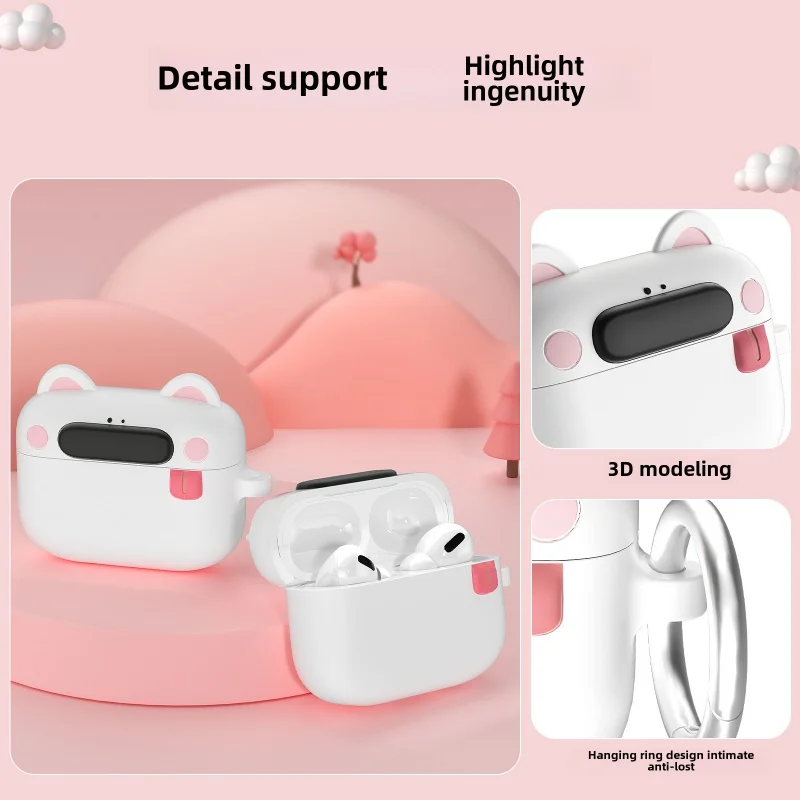 Compatible AirPods Pro 2nd Generation Case with Keychain Cute Anime Dog Soft Silicone Cartoon Protective Cover Max Air Pod 3rd