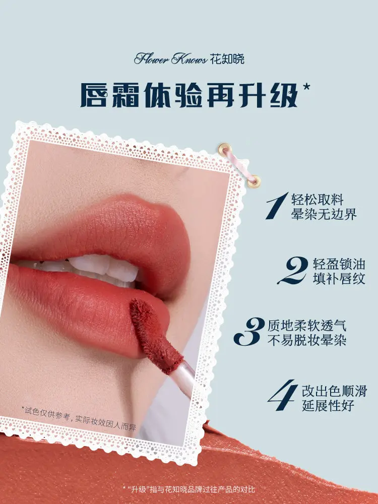 Flower Know Bunny Garden Cloud Lip Cream Liquid Lipstick Cream Matte Milk Tea koreański makijaż długotrwały błyszczyk do ust