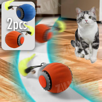 1/2PCS Interactive Cat Toys Ball Auto Electric Rolling Ball Toys for Cats Kitty Pets Smart Automatic Teaser USB Rechargeable