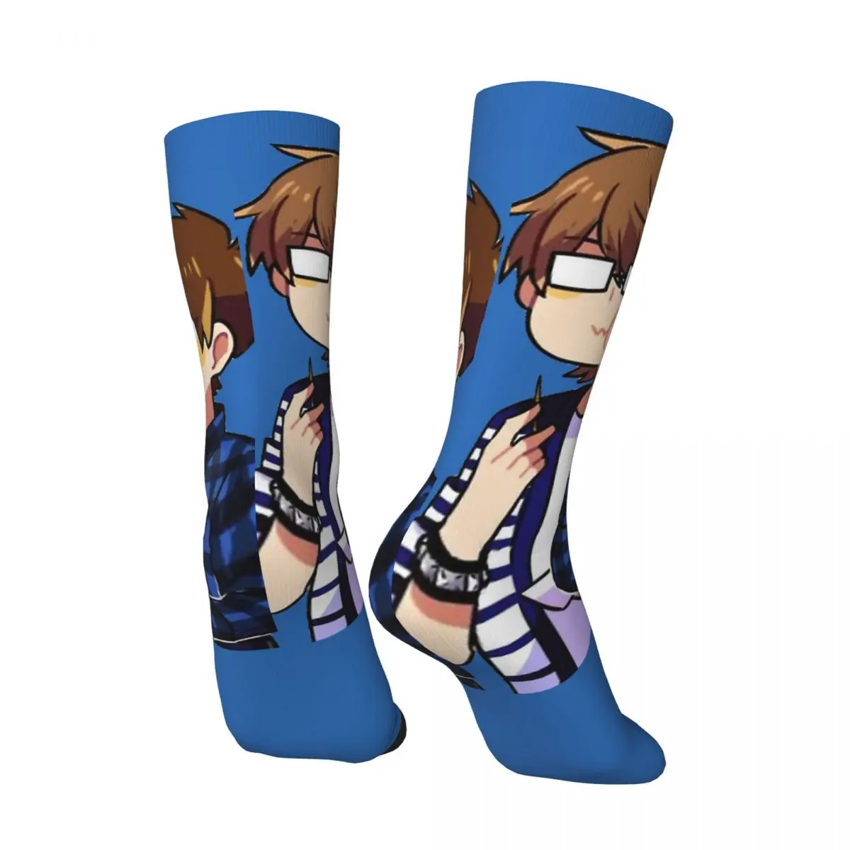 Funny Happy Men's compression Socks Awamura Miyuki Retro Harajuku The Professional Leon Mathilda Norman Film Hip Hop Crew Sock