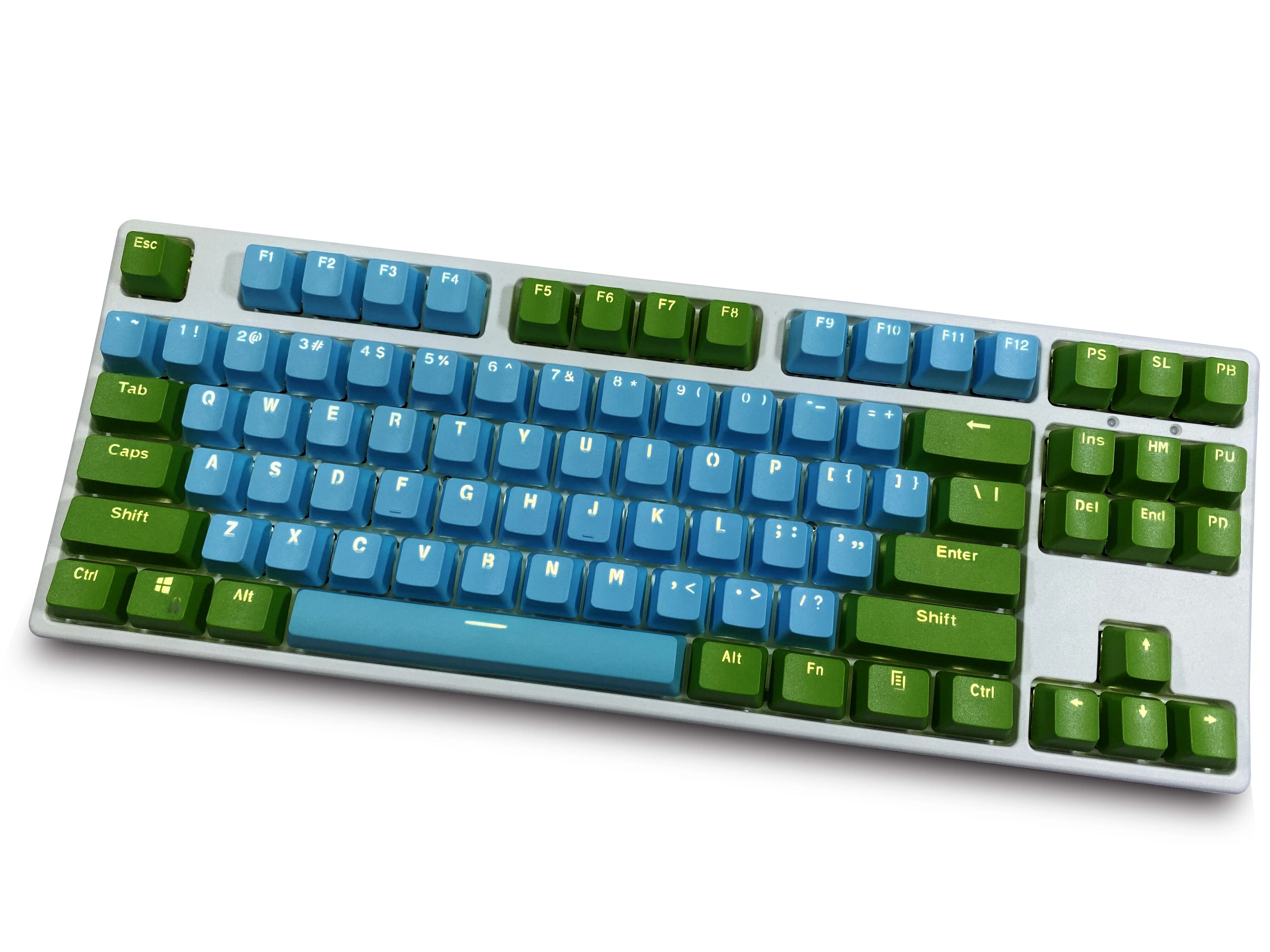 (Keycaps Only Sold)Dark Green Blue RK 87 keycaps PBT material OEM height, backlit two-color gaming mechanical keyboard keycaps